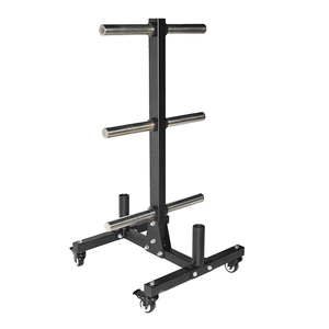 POWERMAN FITNESS Mobile <strong>Weight</strong> Plate <strong>Tree</strong>, Rolling Bumper Plate Storage Rack with Wheels - Product Image 3