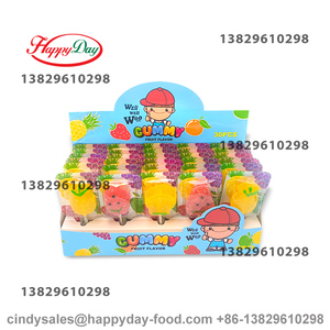 PERMEN LOLLIPOP BENTUK BUAH HAPPYDAY, PERMEN LUNAK MANIS BERWARNA-WARNI