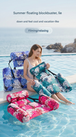 Lit flottant gonflable de haute qualité pour adultes avec motif de plantes tropicales, chaise longue flottante gonflable, accessoire de jeu pour piscine