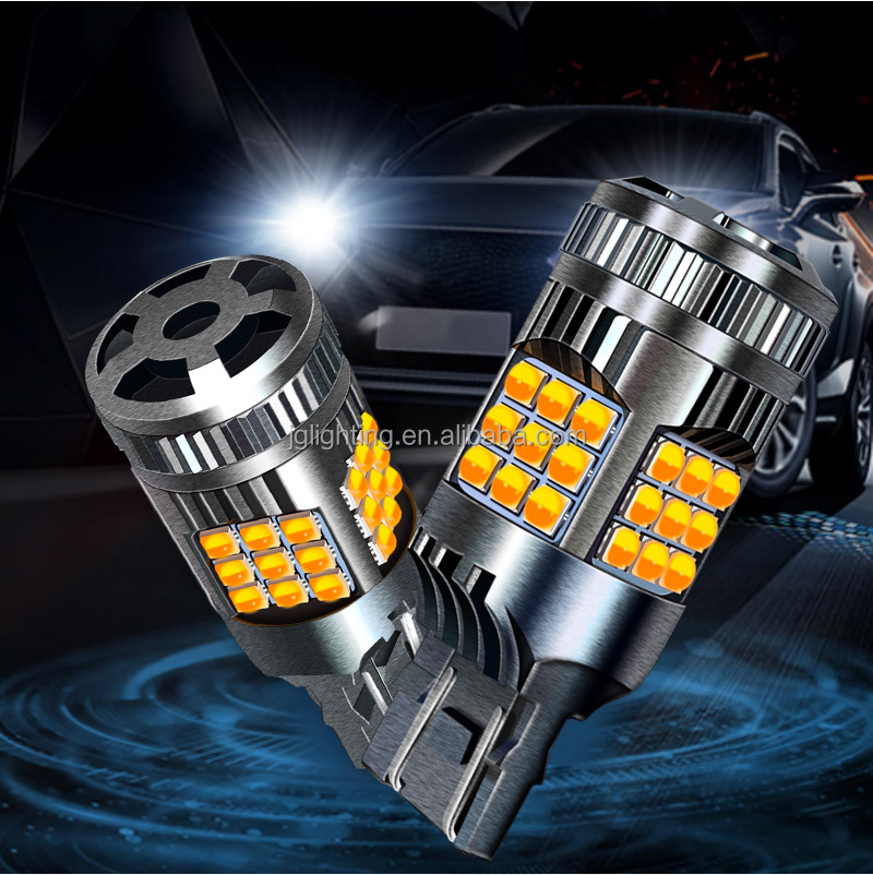 Dual Color Switchback 1156 Ba15s 7443 1157 3157 BA15D Auto Canbus T20 36 Smd 3030 Drl Auto Led Omkeren Led verlichting Voor Auto 'S