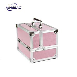 Petite trousse de <span class=keywords><strong>maquillage</strong></span> professionnelle, boîte à cosmétiques avec séparateurs réglables, Kit d'organisation d'artiste de <span class=keywords><strong>maquillage</strong></span> en aluminium avec miroir - Product Image 2