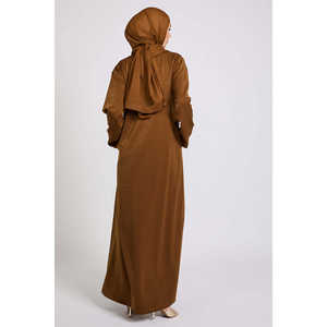 <span class=keywords><strong>Blazer</strong></span> Jacquard Premium <span class=keywords><strong>Mujer</strong></span> Abaya Abierta en Bronce Cepillado - Product Image 3