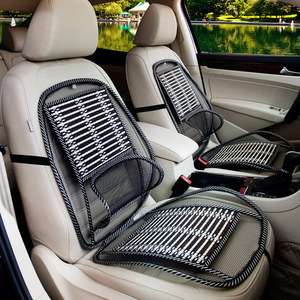 Coussin de soutien lombaire pour voiture, en tissu mesh, été, universel, avec armature en fil d'acier et fibre de bambou - Product Image 1
