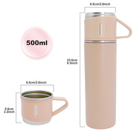 Bouteille isotherme 500ML Ensemble cadeau flacon à vide en acier inoxydable 304 Tasse à café Bouteille d'eau isotherme de style professionnel