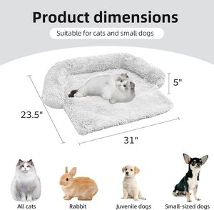 Funda de Sofá/Cama para Perros y Gatos, Extraíble, Sostenible, de Felpa de Lana, para Animales Pequeños, Cálida para Invierno, Lavable - Product Image 3