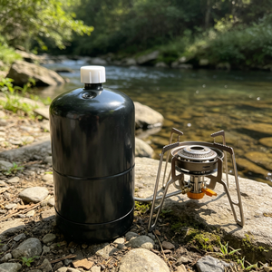 Tanque de Propano Recargable de 16 oz con Certificación DOT, Cilindro de Gas de Acero Verde de 1 lb con Válvula CGA600 para Combustible LP - Product Image 1