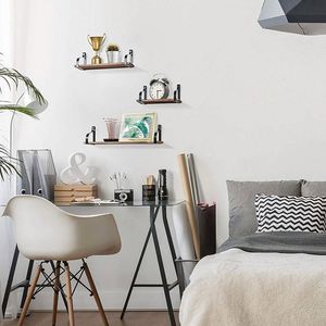3 FAI <span class=keywords><strong>DA</strong></span> TE creativo galleggiante di <span class=keywords><strong>legno</strong></span> rustico scaffale di metallo mensole della <span class=keywords><strong>parete</strong></span> <span class=keywords><strong>per</strong></span> la <span class=keywords><strong>Camera</strong></span> <span class=keywords><strong>Da</strong></span> <span class=keywords><strong>Letto</strong></span>, soggiorno - Product Image 4