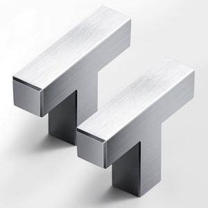 WEKIS 5 Inch Solid Zinc Alloy Modern Bedroom Kitchen Exterior Cabinet Hardware Square Drawstring Pulls Handles Sliver Dresser - Product Image 2