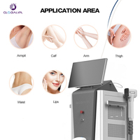Machine professionnelle d'épilation au laser diode pour salon, 755nm 808nm 940nm 1064nm, détecteur de cheveux AI, refroidissement par glace