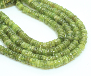 Cuentas de piedras preciosas con forma de neumático Heishi liso de vessonita Natural a precios asequibles con cuentas elegantes de neumático liso de 4 a 7mm para joyería - Product Image 3