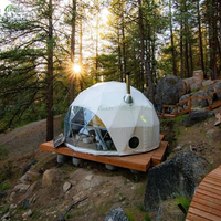 Luxe 4 saisons extérieur Igloo géodésique Glamping dôme maison tente avec cheminée isolation PVC tissu pour Resort/Villa