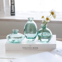 Vases à bourgeons en verre transparent rustique pour mariage, vente en gros, décoration, petits mini centres de table floraux, vases en verre colorés