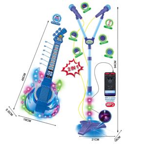 KK nouveau jeu de microphone de <span class=keywords><strong>guitare</strong></span> musicale se connecter avec MP3, chant karaoké jouet éducatif <span class=keywords><strong>guitare</strong></span> électronique, jouets de <span class=keywords><strong>fille</strong></span> musicale - Product Image 2