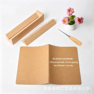 Carpeta de madera con múltiples orificios para encuadernación de documentos, papel, diarios, herramienta de manualidades - Product Image 2
