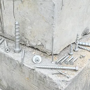 M6 M8 M10 M12 M16 Hex Flat Torx Head Concrete Screw Threaded Rod Concrete Screw Anchor Self Tapping Concrete Screw Bolt