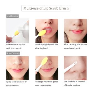 แปรงขัดจมูกและริมฝีปากซิลิโคนสองด้าน Beiqili พร้อมด้ามจับพลาสติกทนทานและขนแปรงนุ่มสำหรับการผลัดเซลล์ผิว - Product Image 6