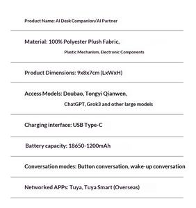 Nuevo Juguete de Peluche Ruiguan AI 2026, Juguete Interactivo Inteligente con Voz, Ojos LED, Aprendizaje de Idiomas, Cuentos y Emociones - Product Image 6