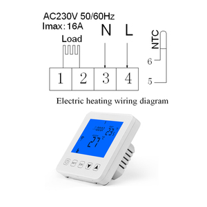 Thermostat <span class=keywords><strong>WiFi</strong></span> programmable LCD - Certifié sécurité UE moderne pour usage hôtelier, <span class=keywords><strong>chauffe</strong></span>-<span class=keywords><strong>eau</strong></span> électriques, systèmes de chauffage par le sol - Product Image 6