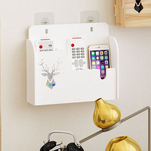 Wall Mounted Remote Control <b>Storage</b> <b>Box</b> Rectangle <b>Waterproof</b> No Drilling For TV Air Conditioner Phone Holder - Product Image 1