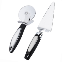 2-teiliger Pizza-Schneider & Kuchen-Serveur Edelstahl-Pizza-Messer mit rutschfesten Griff für scharfen Pizza-Schneider