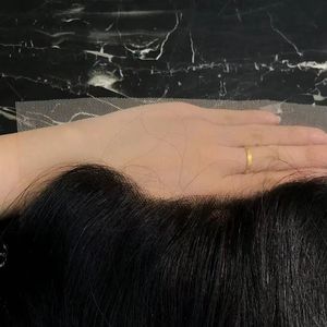 13x6 Ear to Ear HD Lace Frontal Closure <span class=keywords><strong>Cheveux</strong></span> Humains Raides Noirs Naturels, Topper Capillaire en Dentelle Frontale pour Femmes, Remplacement Capillaire - Product Image 3