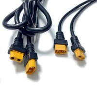 Câble adaptateur connecteur femelle XT60 vers mâle DC 5521 avec embout doré, faisceau de câblage personnalisé pour hélicoptère et quadricoptère RC électronique