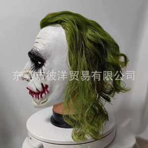Máscara de payaso de látex, media cara, pelo verde, accesorio para disfraz de Halloween, juego de rol - Product Image 3