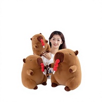 Peluche Capybara Fraise en Sucre Cristallisé, Rembourrage Coton PP, Cadeau d'Anniversaire pour Enfants 0-24 Mois