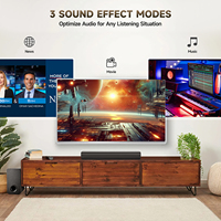 KENUO Barre de Son avec Basses Puissantes 60W 2.1CH, Système Home Cinéma Son Surround, Enceinte TV Barre de Son Sans Fil avec Caisson de Basses