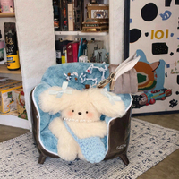 Jouets en peluche douce en coton, porte-clés en peluche personnalisés, mini peluches mignonnes, porte-clés animaux en peluche (lapin, chien), pour machine à griffes