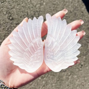 Ali d'Angelo in Selenite <span class=keywords><strong>Bianca</strong></span> Naturale Intagliata, Cristallo Curativo all'Ingrosso - Product Image 3
