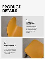 Nouvelle chaise en plastique sans accoudoirs de style nordique, multifonctionnelle, hauteur réglable, pour bureau et maison, avec roulettes pivotantes, moderne TONY