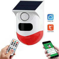 Alarm Sensor Gerak Inframerah WiFi Pintar dengan Siren Strobo 120dB, Kontrol Jarak Jauh, dan Pengisian Daya Tenaga Surya
