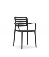 Chaise de salle à manger d'extérieur moderne en polypropylène blanc avec accoudoirs réglables en hauteur pour la maison, l'appartement ou l'hôtel