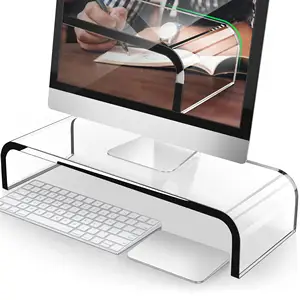 Suporte de monitor grande premium Riser 20 polegadas em acrílico para laptop Suporte de mesa em acrílico transparente para computador