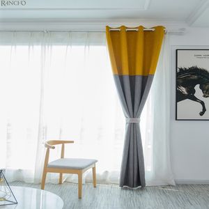 Rideau occultant patchwork de fenêtre assombrissant avec œillets hôtel rideaux occultants prêts à l'emploi - Product Image 3