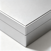 Boîte à bijoux en aluminium personnalisée, cube métallique sans soudure avec insert en velours, logo personnalisé