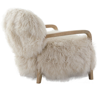 Fauteuil individuel moderne en fourrure pour salon, fauteuil à poils longs super doux et confortable, design d'intérieur pour villas de luxe