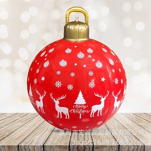 Inflatable Christmas Ball 60Cm Pvc Decorative Outdoor Holiday Yard Decoration With Led Lights - Product Image 2