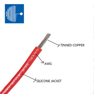 Ücretsiz örnek AWM 3135 22 24 26awg elektronik tel yüksek gerilim direnci silikon kauçuk tel yüksek sıcaklık 200 derece kablo