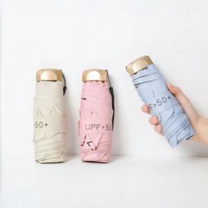 Sombrilla Plegable Manual Personalizada con Protección Solar, Mini Cápsula <span class=keywords><strong>de</strong></span> Aleación <span class=keywords><strong>de</strong></span> Aluminio y Fibra, Regalo Empresarial, Tela Resistente a Impactos, Venta al por Mayor, Protección UV - Product Image 1