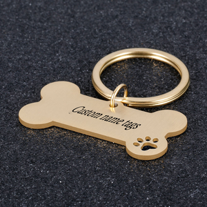 WYSE Collar personalizado Etiqueta de identificación de mascota Nombre de identificación de mascota grabado para gato Cachorro Perro Etiqueta Colgante Llavero Hueso Accesorios para mascotas - Product Image 4