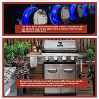 Barbecue coréen de style premium en acier inoxydable au propane avec finition thermolaquée pour usage extérieur