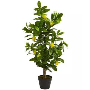 شجرة خوخي بونساي داخلية مشهورة بسعر الجملة من المصنع نبات بلاستيكي اصطناعي شجرة نبات ليمون وفاكهة