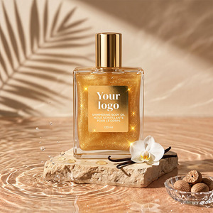 HKH OEM ODM Body Shimmer Oil Waterproof Glitter Body Oil Long Lasting Moisturizing Glow Oil Vegan Private Label Body Care - Product Image 1