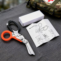 Ciseaux tactiques multifonctionnels pliables pour l'extérieur, pinces de premiers secours, outil de survie EDC 6 en 1, ciseaux d'urgence