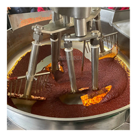 Marmite de cuisson industrielle à double agitation planétaire, mélangeur automatique pour crème anglaise et sauce piquante, chaudière de cuisson à gaz avec agitateur
