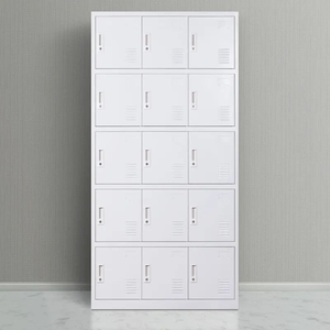 Armario de Almacenamiento con Recubrimiento de Polvo, Armario Metálico de Acero de 15 Puertas para Vestuarios, Tiendas y Salas de Estar - Product Image 1