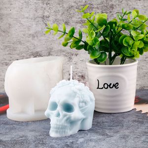 3D Skull Scented Candle Silicone Mold Halloween Decorative Plaster Ornament Mold Customizable Shape For DIY Candle Making Kits - Product Image 4