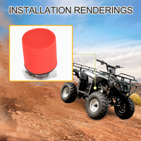 GOOFIT Filtre à air 35mm Bent Foam Cleaner pour 4 Temps 50cc 70cc 90cc 110cc 125cc ATV Quad Go Kart Dirt Bike Rouge